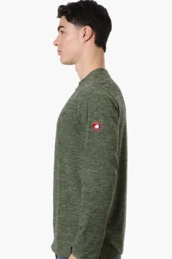 Canada Weather Gear Basic Henley Long Sleeve Top - Olive
