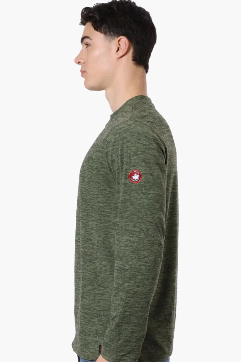 Canada Weather Gear Basic Henley Long Sleeve Top - Olive