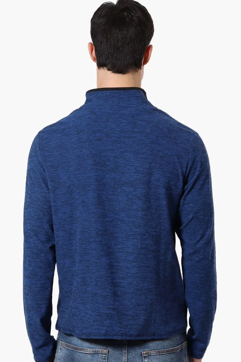 Canada Weather Gear Basic 1/4 Zip Long Sleeve Top - Navy