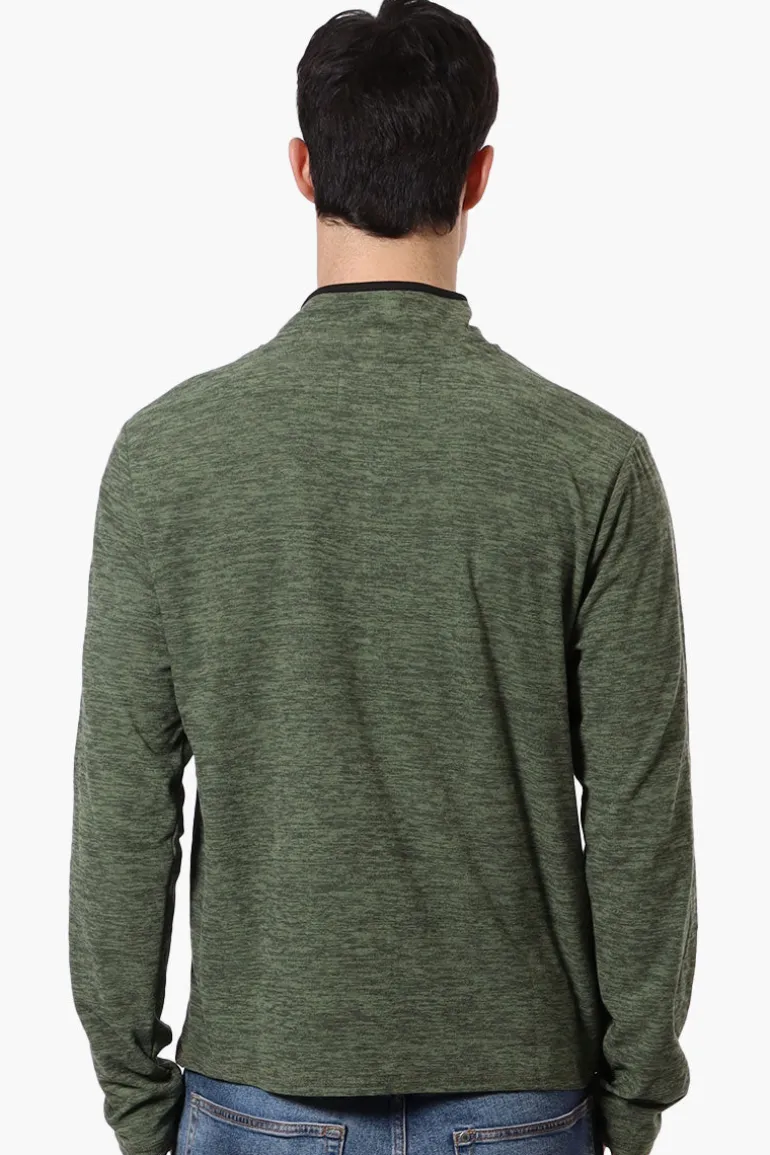Canada Weather Gear Basic 1/4 Zip Long Sleeve Top - Olive