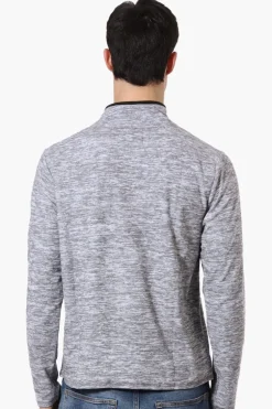 Canada Weather Gear Basic 1/4 Zip Long Sleeve Top - Grey