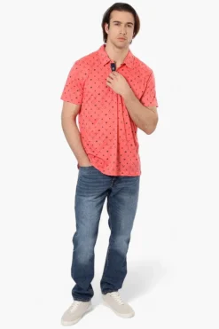 Canada Weather Gear Beer & Golf Pattern Polo Shirt - Pink