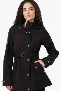 Canada Weather Gear Belted Soft Shell Lightweight Jacket - Black
