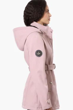 Canada Weather Gear Belted Soft Shell Lightweight Jacket - Pink