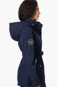 Canada Weather Gear Belted Soft Shell Lightweight Jacket - Navy