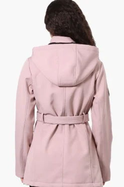 Canada Weather Gear Belted Soft Shell Lightweight Jacket - Pink