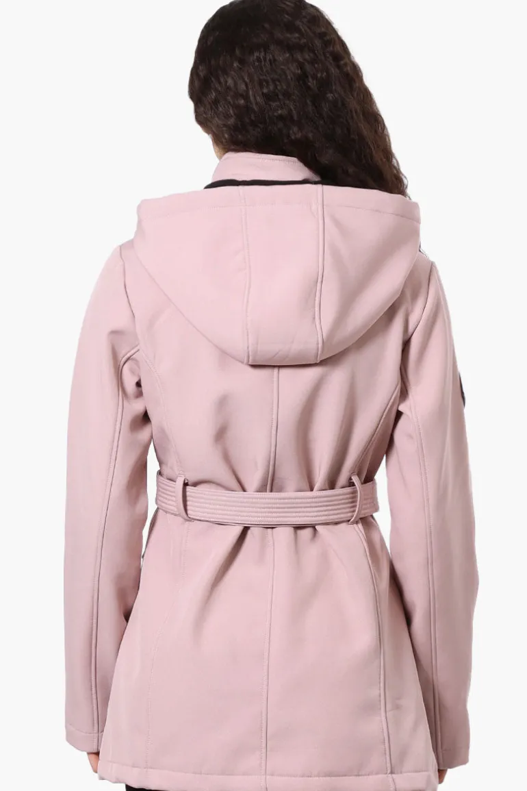 Canada Weather Gear Belted Soft Shell Lightweight Jacket - Pink