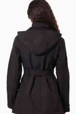 Canada Weather Gear Belted Soft Shell Lightweight Jacket - Black