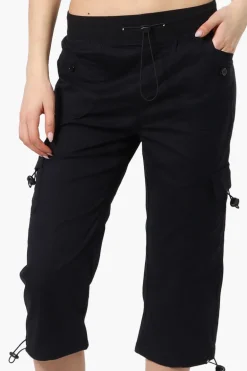 Canada Weather Gear Bungee Waist Cargo Capris - Black