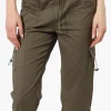 Canada Weather Gear Bungee Waist Cargo Capris - Olive