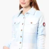 Canada Weather Gear Button Up Fleece Lined Lightweight Jacket - Blue