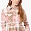 Canada Weather Gear Button Up Fleece Lined Lightweight Jacket - Pink