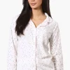 Canada Weather Gear Button Down Dotted Pattern Pajama Top - White