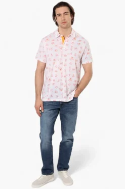 Canada Weather Gear Canadiana Pattern Polo Shirt - White