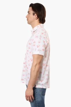 Canada Weather Gear Canadiana Pattern Polo Shirt - White