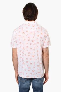 Canada Weather Gear Canadiana Pattern Polo Shirt - White