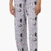 Canada Weather Gear Cat Pattern Wide Leg Pajama Pants - Grey