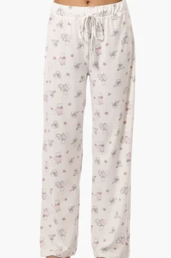 Canada Weather Gear Cats & Dogs Pattern Wide Leg Pajama Pants - White