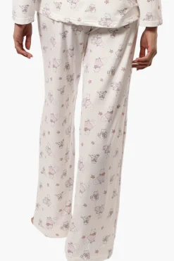 Canada Weather Gear Cats & Dogs Pattern Wide Leg Pajama Pants - White