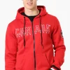Canada Weather Gear Chest Logo Zip Up Hoodie - Red