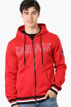 Canada Weather Gear Chest Logo Zip Up Hoodie - Red