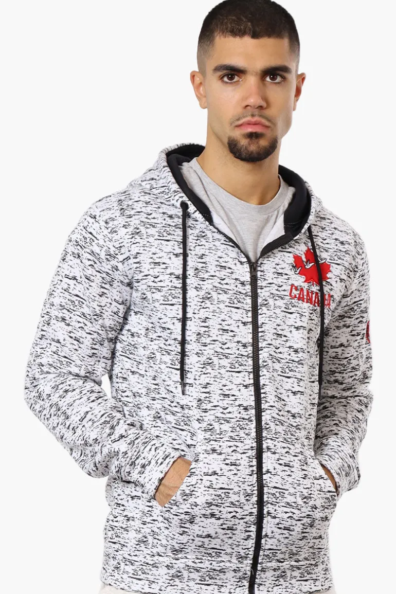 Canada Weather Gear Chest Logo Zip Up Hoodie - White