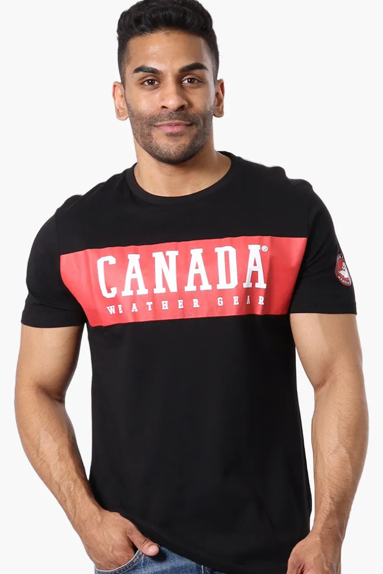 Canada Weather Gear Chest Logo Print Tee - Black