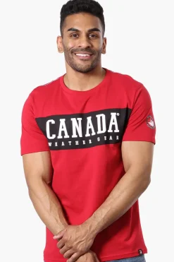 Canada Weather Gear Chest Logo Print Tee - Red