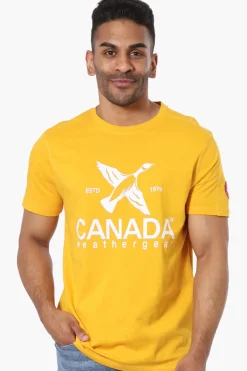 Canada Weather Gear Chest Logo Print Tee - Yellow