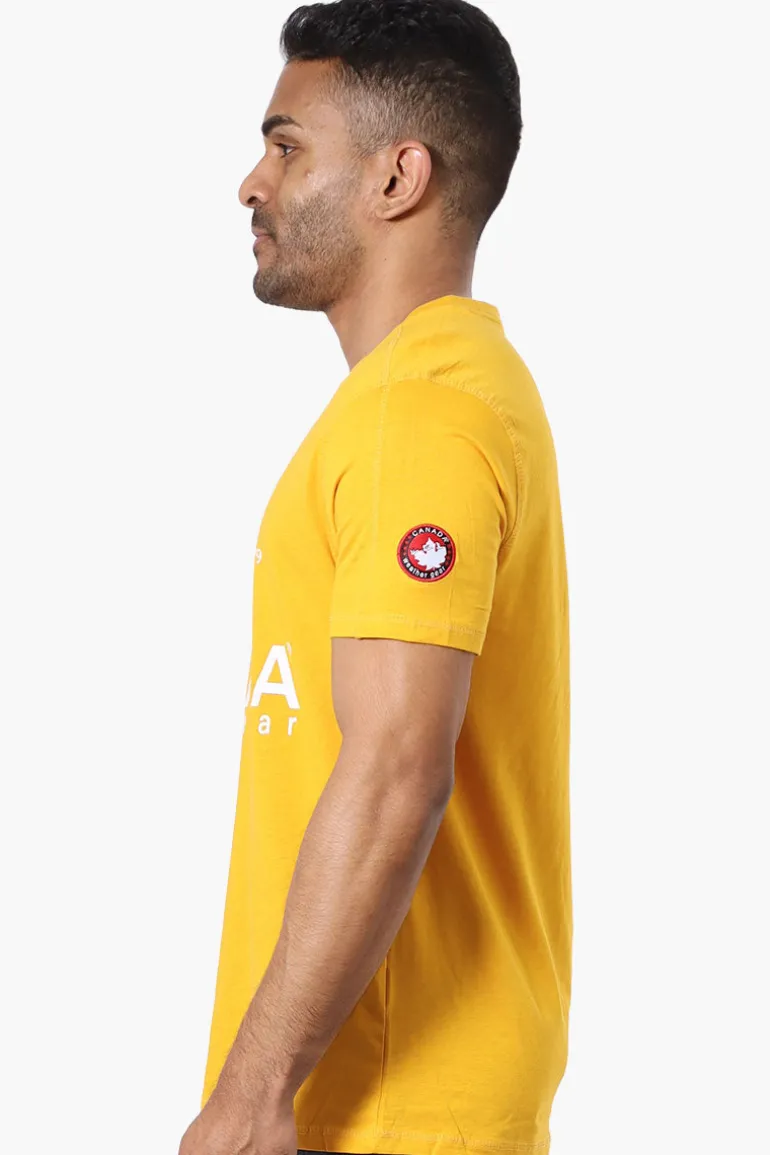 Canada Weather Gear Chest Logo Print Tee - Yellow