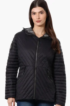 Canada Weather Gear Chevron Quilted Lightweight Jacket - Black