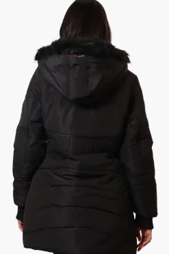 Canada Weather Gear Chevron Quilted Parka Jacket - Black