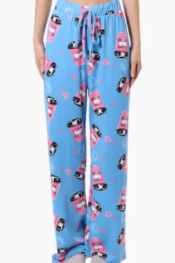 Canada Weather Gear Coffee Pattern Wide Leg Pajama Pants - Blue
