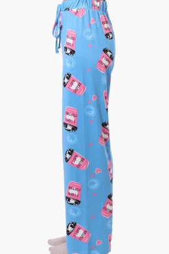 Canada Weather Gear Coffee Pattern Wide Leg Pajama Pants - Blue