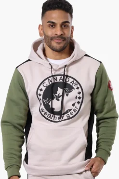 Canada Weather Gear Colour Block Chest Logo Hoodie - Beige