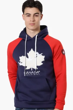 Canada Weather Gear Colour Block Chest Logo Hoodie - Navy