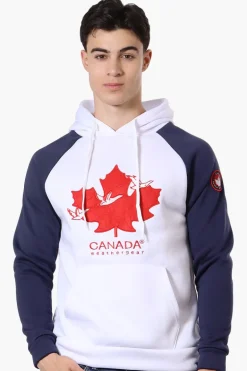 Canada Weather Gear Colour Block Chest Logo Hoodie - White