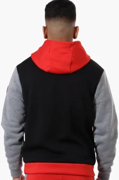 Canada Weather Gear Colour Block Chest Logo Hoodie - Red