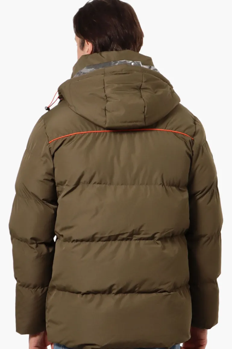 Canada Weather Gear Contrast Trim Bubble Bomber Jacket - Olive