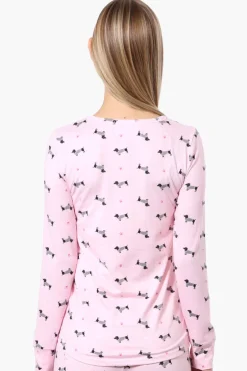Canada Weather Gear Dachshund Pattern Pajama Top - Pink