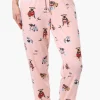 Canada Weather Gear Dog Pattern Tie Waist Pajama Pants - Pink