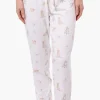 Canada Weather Gear Dog Pattern Tie Waist Pajama Pants - White