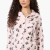 Canada Weather Gear Dog Pattern Button Down Pajama Top - Pink