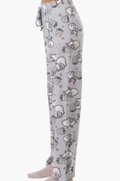 Canada Weather Gear Dog Pattern Wide Leg Pajama Pants - Grey