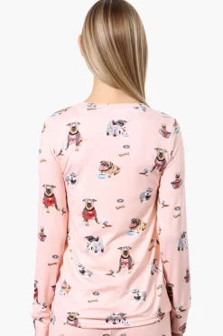 Canada Weather Gear Dog Pattern Pajama Top - Pink