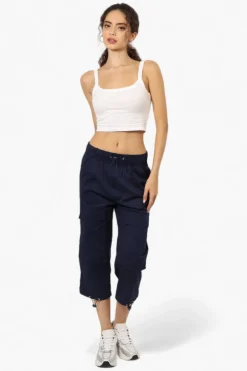 Canada Weather Gear Drawstring Cargo Capris - Navy