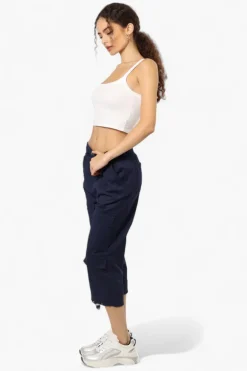 Canada Weather Gear Drawstring Cargo Capris - Navy