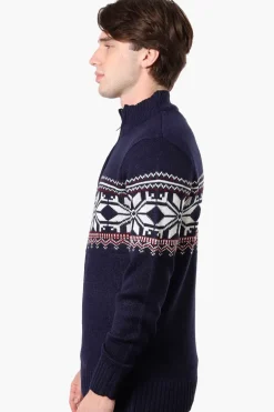 Canada Weather Gear Fair Isle Pattern Pullover Sweater - Navy