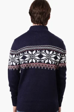 Canada Weather Gear Fair Isle Pattern Pullover Sweater - Navy