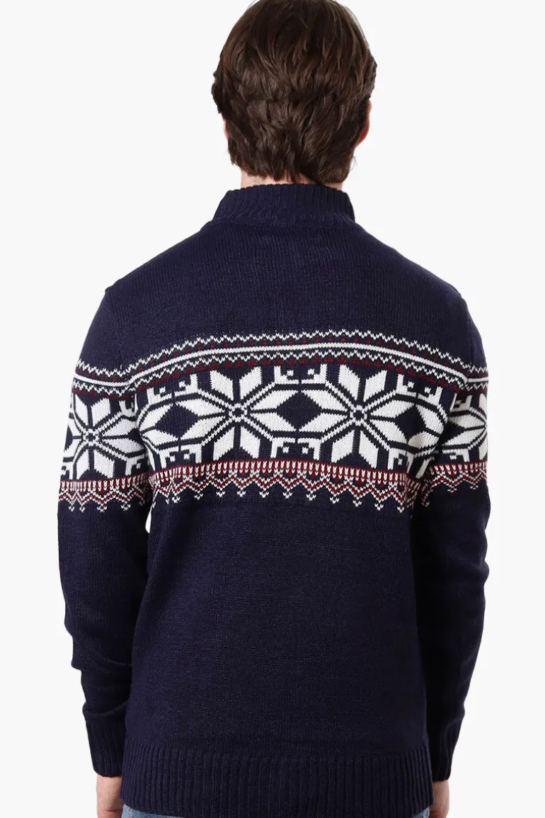 Canada Weather Gear Fair Isle Pattern Pullover Sweater - Navy